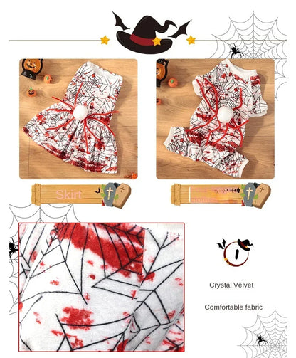 🕸️ Spooky Spider Web Halloween Dog Costume 🐶👻
