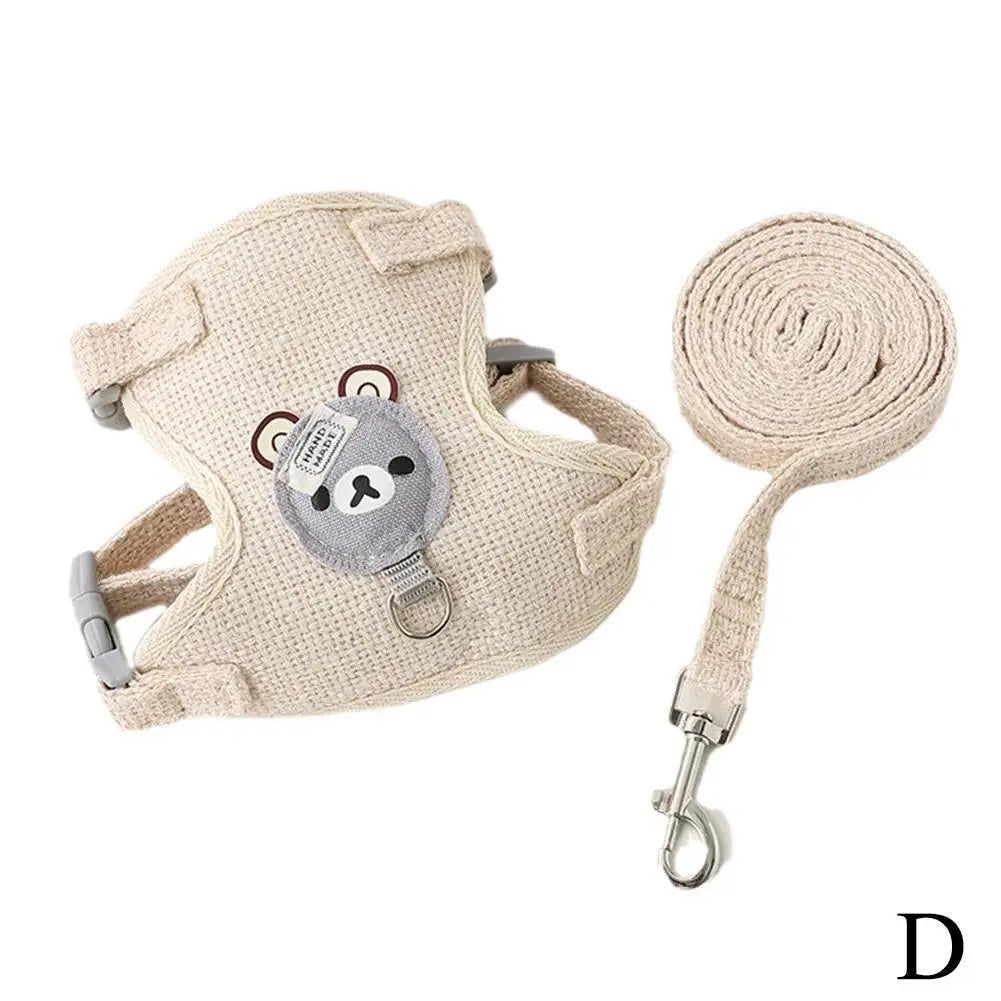 🐾 Adjustable Pet Harness Vest – Breathable Leash for Small Dogs & Cats 🐶