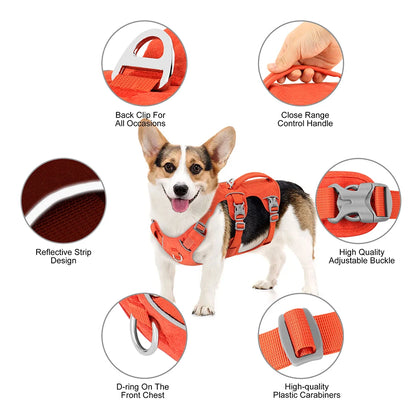 🎯 Reflective Dog Harness 🐕 Vest with Handle for Medium & Large Dogs