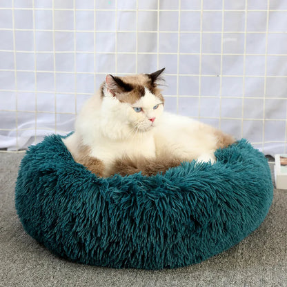 🛏️ Plush Donut Pet Bed 🐶🐱 Ultra-Soft & Washable Calming Bed for Cats and Dogs