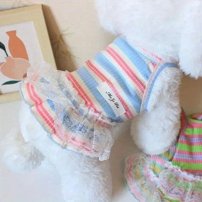 👗 Small Dog Princess Dress ✨ Lace Summer Outfit for Puppies & Cats