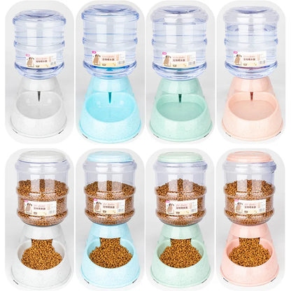 Auto Water & Food Bowl Set – Large Pet Feeder Station