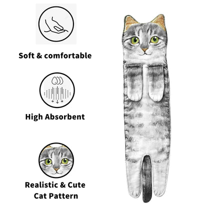 Cute Cat Hand Towel 🐾 Soft & Absorbent for Kitchen or Bath 🛁