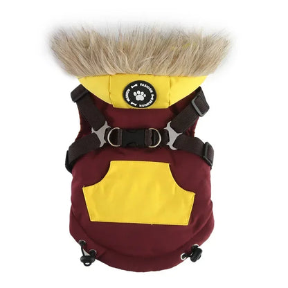 🧥 Winter Dog Jacket 🌟 Reflective Harness Coat with Zipper for Small Pets