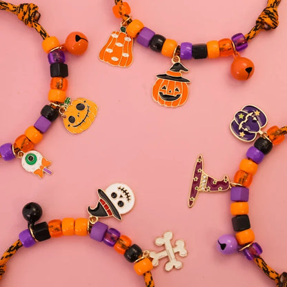 🎃 Halloween Beaded Pet Collar 🎀 Cute Festive Bell Necklace for Cats & Dogs
