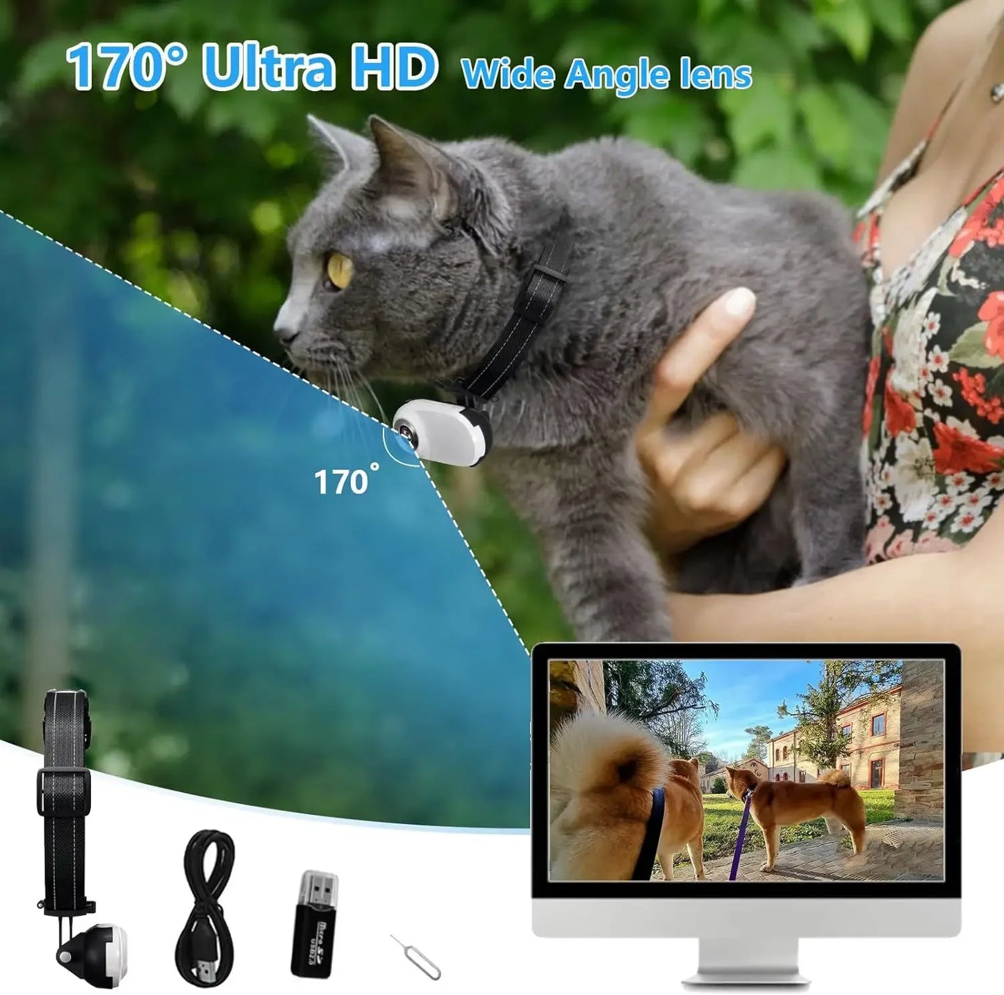 📸 Pet Collar Camera 🎽 Mini Action Cam for Dogs & Cats on the Go