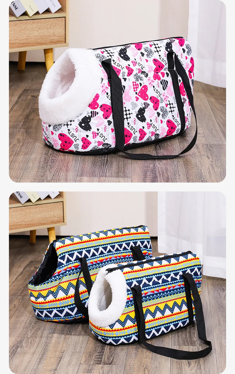 🐾 Retro Style Pet Carrier Bag – Soft Shoulder Tote for Cats & Dogs 👜