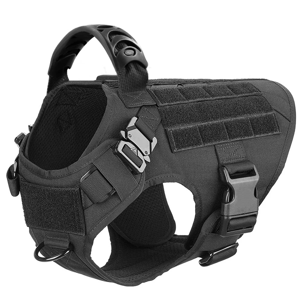 Tactical Dog Harness Set – Large Dog Vest + Leash + Collar