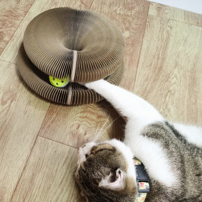 Foldable Cat Tunnel Toy 🐱✨ with Bell & Scratch Pad 🎯