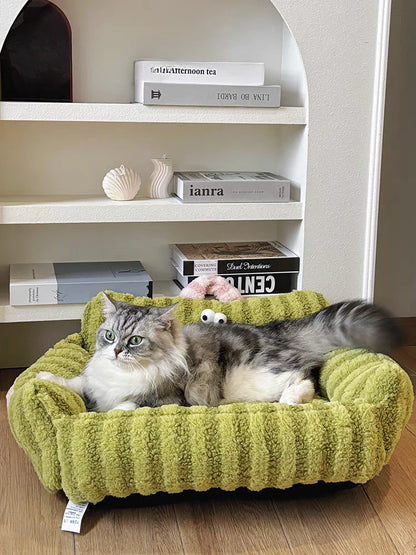 🛋️ Soft Sofa-Style Pet Bed 🐶 Warm & Stylish Winter Nest for Small Dogs & Cats