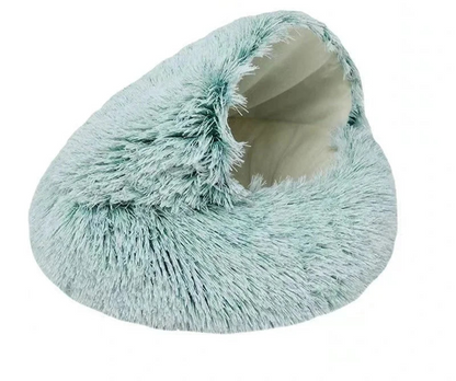 Winter Plush Cat Bed Semi-Enclosed Cozy Nest for Cats