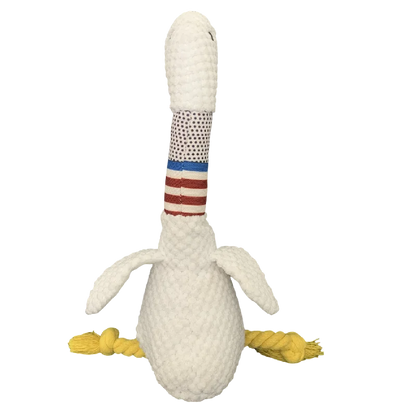 Interactive White Goose Dog Toy 🪿 – Long-Necked Plush Squeaky Chew Toy for Dogs
