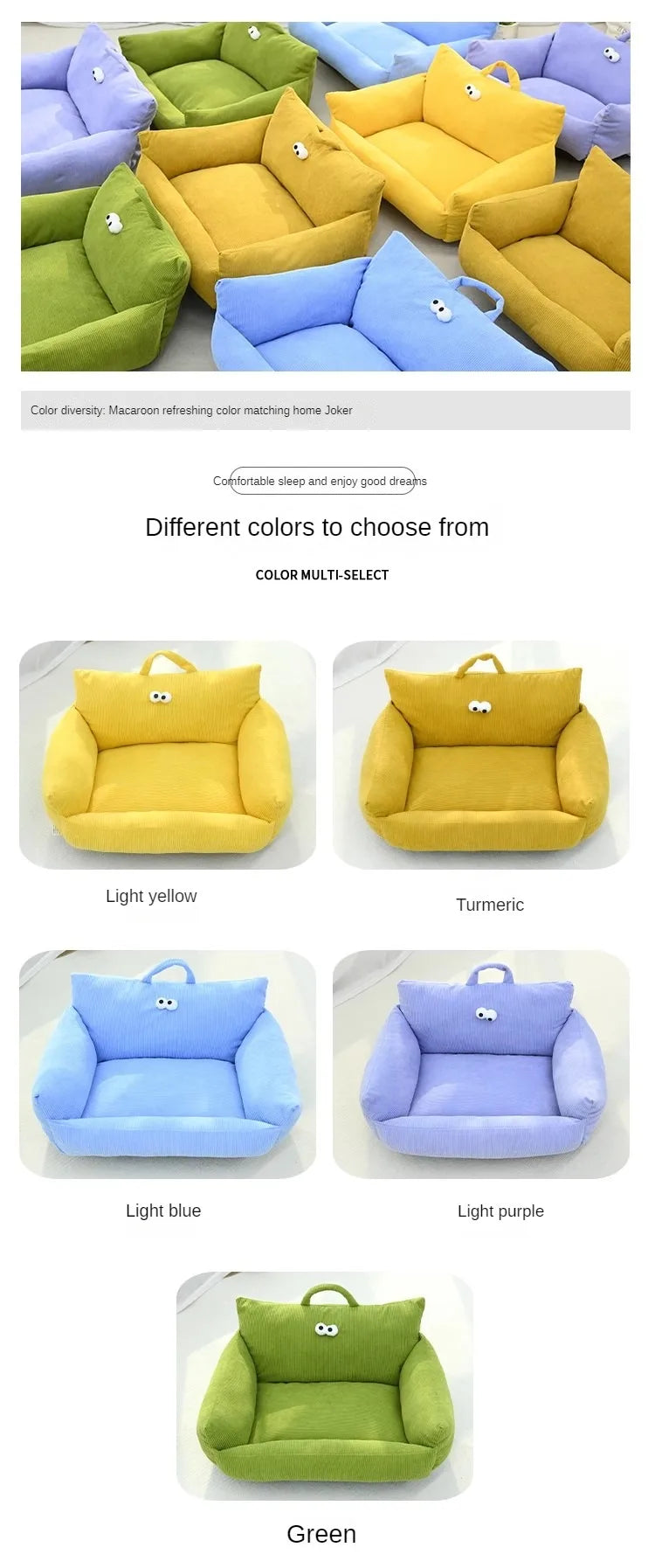 🛋️ Soft Sofa-Style Pet Bed 🐶 Warm & Stylish Winter Nest for Small Dogs & Cats