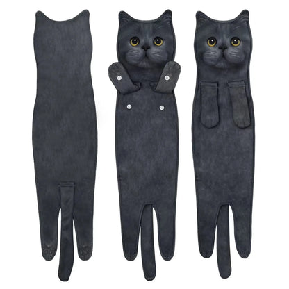 Cute Cat Hand Towel 🐾 Soft & Absorbent for Kitchen or Bath 🛁