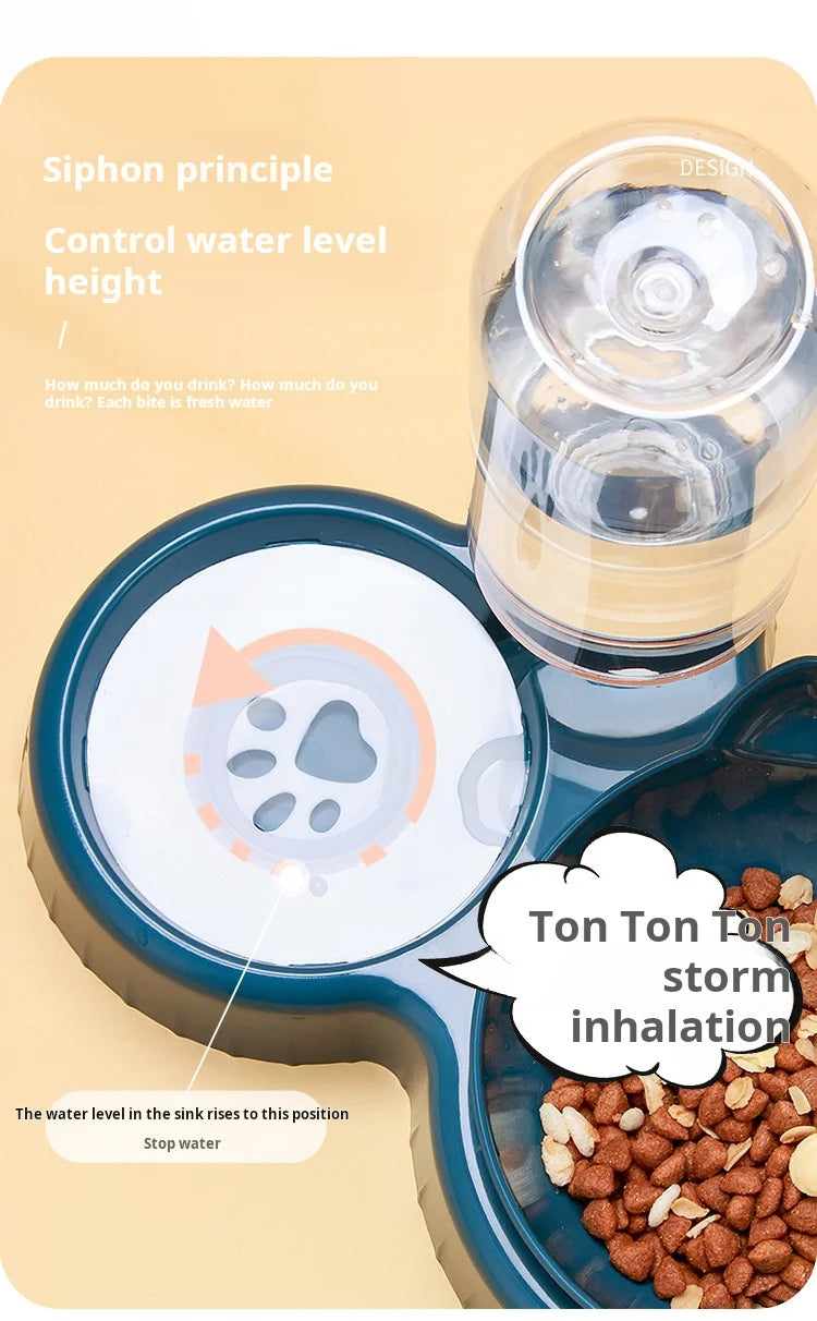 🐾 Tilted Cat Bowl Set with Gravity Water Feeder | 3-in-1 Pet Feeding Station 🐾