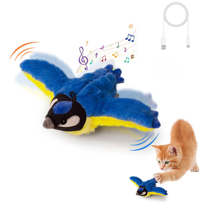 Flapping Bird Cat Toy with Real Sounds & Catnip Fun