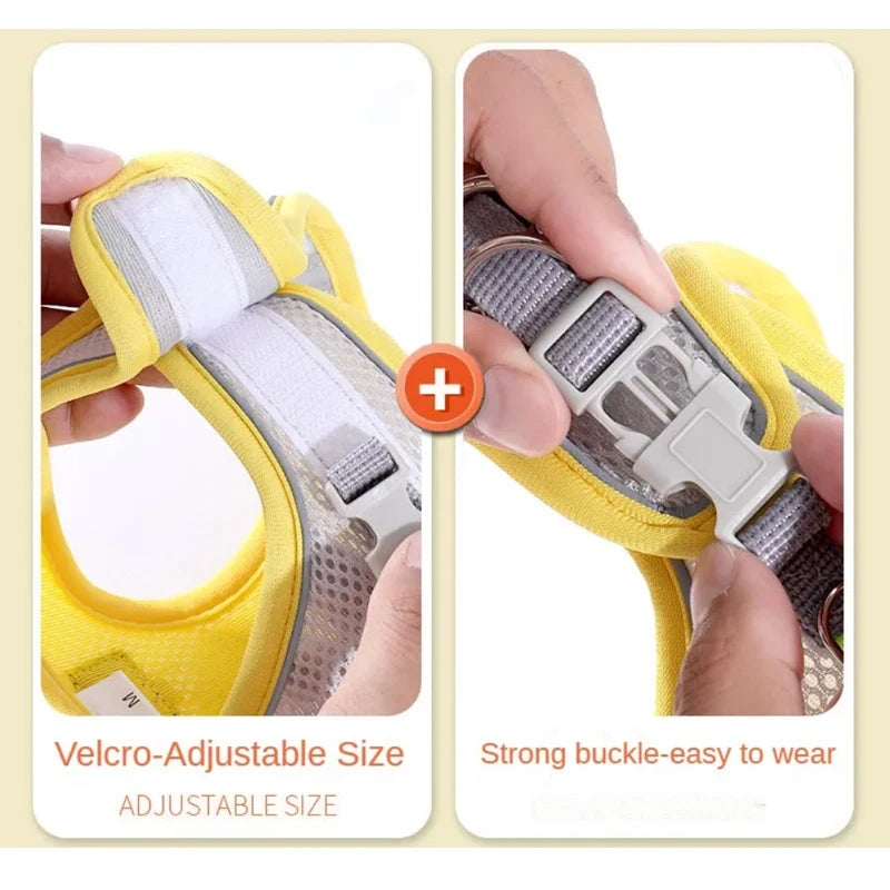 🐾 Reflective Pet Harness – Breathable Adjustable Vest for Dogs & Cats 🐶