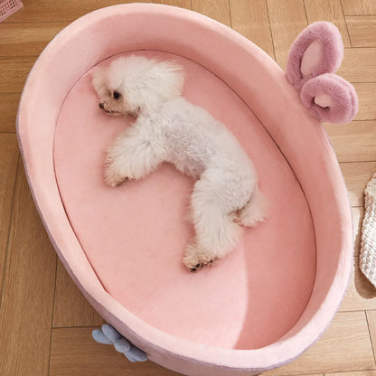 🐾 Soft Detachable Pet Bed 💖 Washable All-Season Bed for Small Dogs & Cats