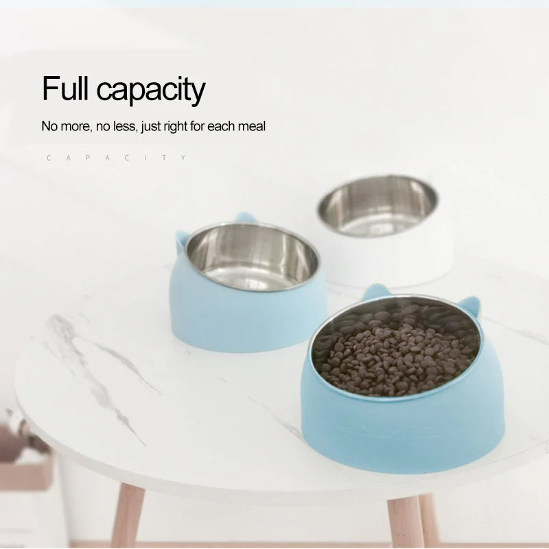 🐾 Stainless Steel Tilted Pet Bowl 🐾