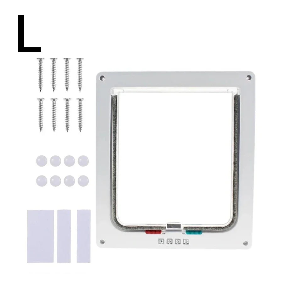 🚪 Cat Flap Door 🐱 4-Way Lockable Pet Door for Walls & Windows