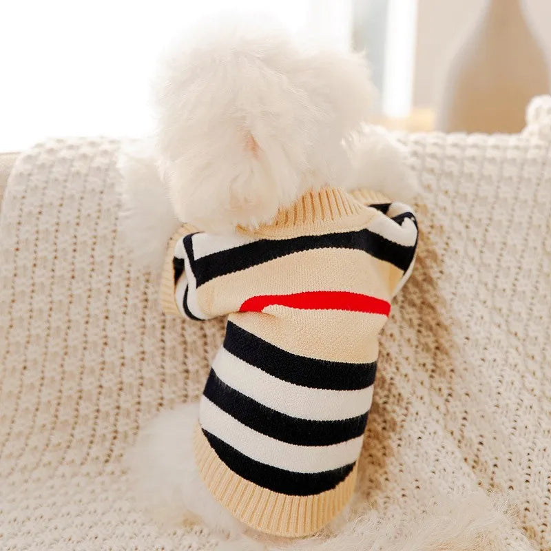 🧶 Striped Pet Sweater – Soft & Stylish Comfort for Small Pets