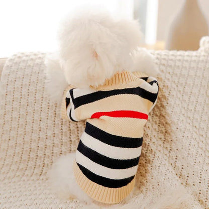 🧶 Striped Pet Sweater – Soft & Stylish Comfort for Small Pets