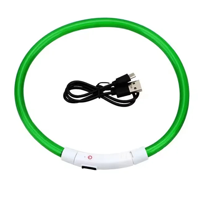 💡 LED Light-Up Dog Collar 🐕 USB Rechargeable & Cut-to-Fit | Night Safety