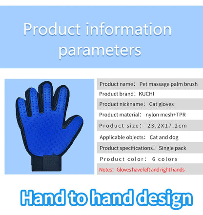 🧤 Pet Grooming Glove 🐶 Cat & Dog Hair Remover with Massage & Deshedding Function 🐱