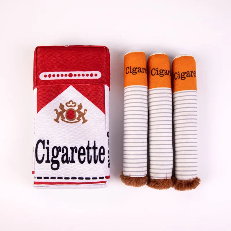 Funny Cigarette Plush Dog Toy  ✨ Soft Chew Toy for Dogs and Puppies, Imitation Design for Teething & Play