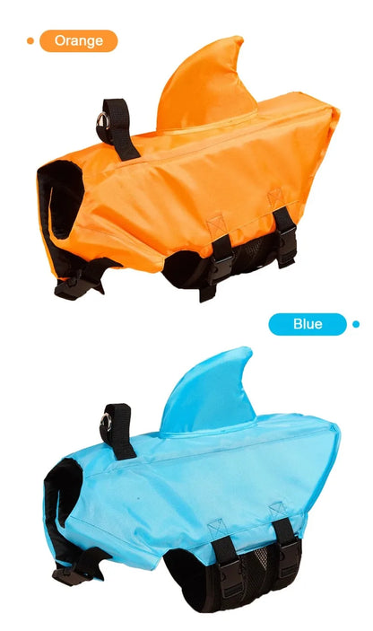 Shark Fin Dog Life Jacket 🦈 Buoyant Safety Vest for Swimming & Boating