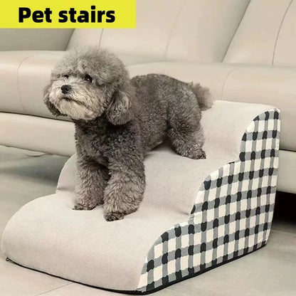 Pet Stairs for Small Dogs 🐾 1–3 Step Soft Washable Ladder
