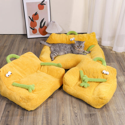 Cartoon Monster Plush Pet Sofa 🛋️ – Cute & Cozy Nest for Small & Medium Dogs & Cats