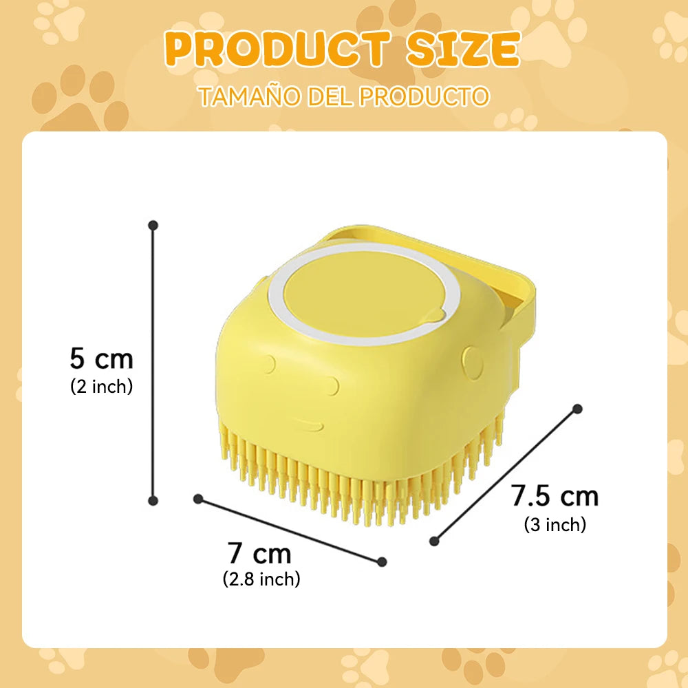 🛁 Silicone Dog Bath Brush – Pet Shampoo Scrubber & Grooming Comb 🐾