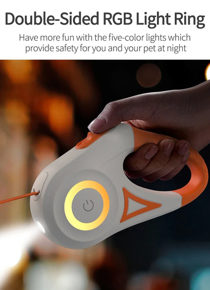 LED Dog Leash 🌈 Retractable & Rechargeable Light-Up Lead (3M/5M)
