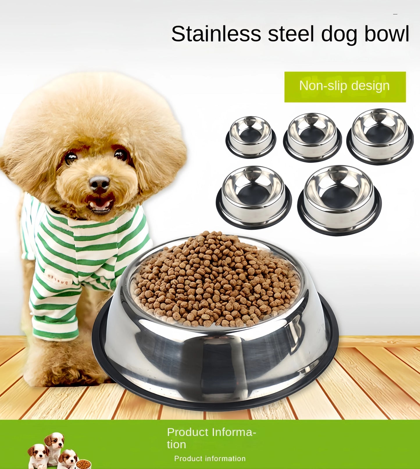 🐾 Stainless Steel Pet Feeding Bowl – Durable Dog & Cat Food Dish 🥣