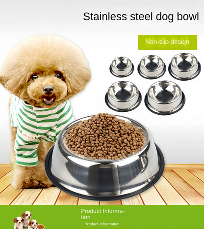 🐾 Stainless Steel Pet Feeding Bowl – Durable Dog & Cat Food Dish 🥣