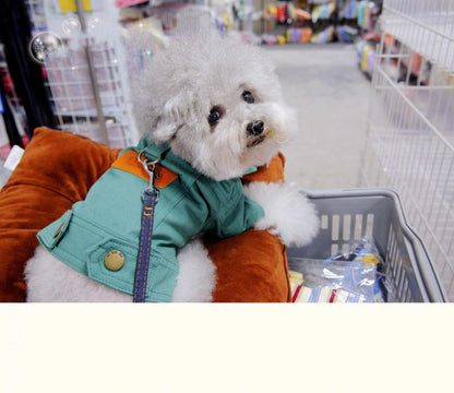 🧥 Dog Denim Jacket 🌼 Spring Vest with Leash Ring for Small Pets