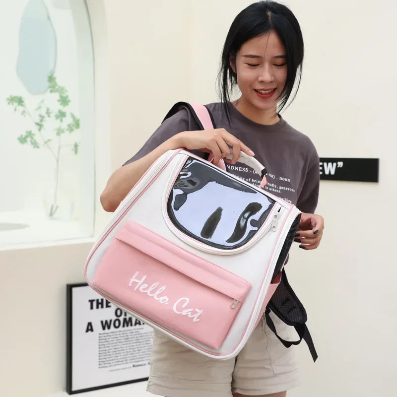 🎒 Cat Carrier Backpack 🌟 Breathable Travel Bag with Transparent Window (0~5.5kg)