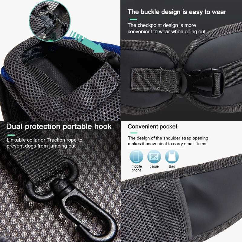 Pet Carrier Sling Bag Crossbody Mesh Travel Backpack