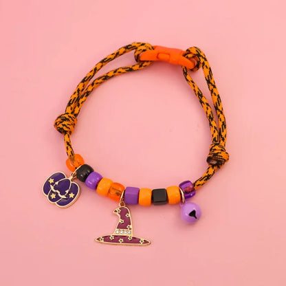 🎃 Halloween Beaded Pet Collar 🎀 Cute Festive Bell Necklace for Cats & Dogs