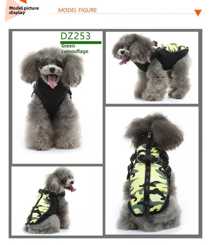 🧥 Winter Dog Jacket 🌟 Reflective Harness Coat with Zipper for Small Pets