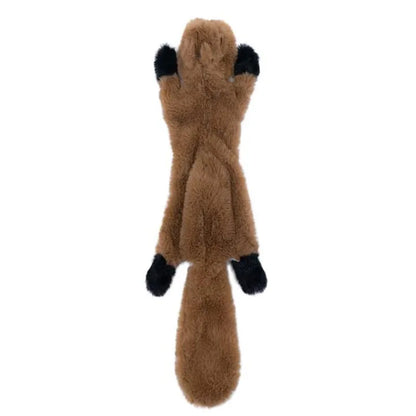 Plush Dino Chew Toy – Soft Squeaky Dog Play Companion – Brown