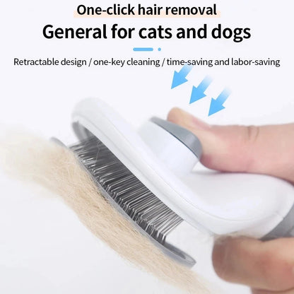 Pet Grooming Brush ✨ Self-Cleaning Comb for Dogs & Cats