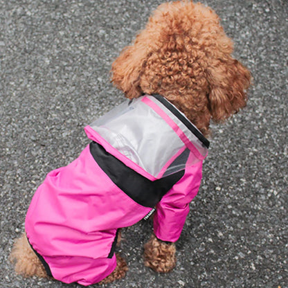 ☔ Waterproof Dog Raincoat 🐾 Reflective Hooded Pet Jumpsuit