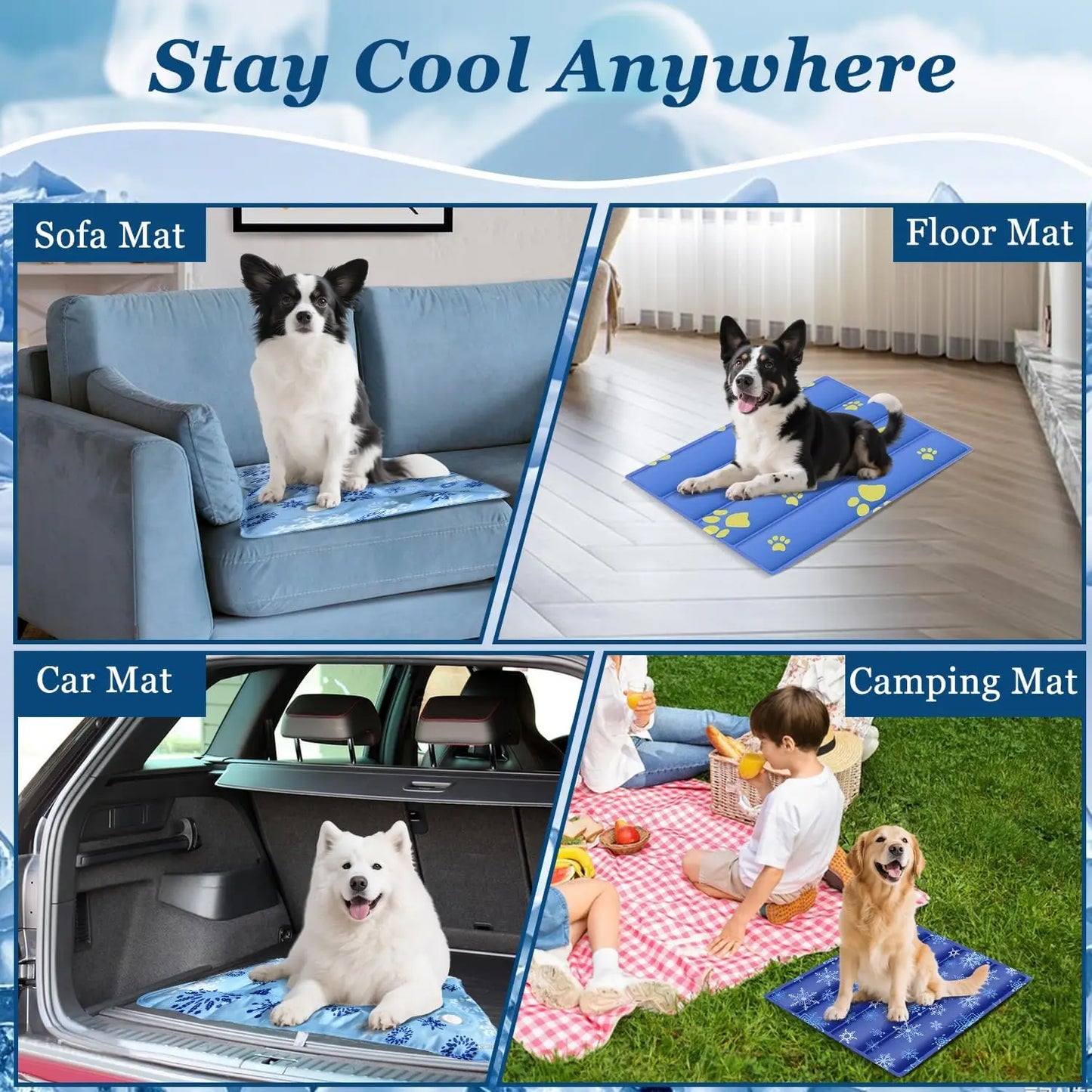❄️ Ice-Chill Dog Cooling Mat | Water-Filled Pad for Summer Relief 🐶🐱