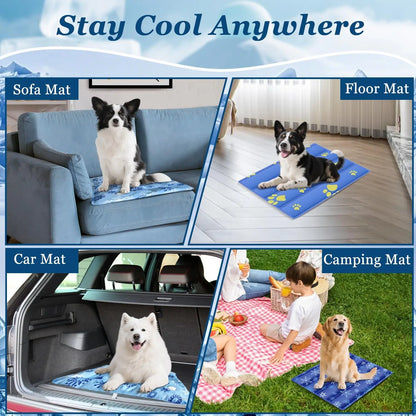 ❄️ Ice-Chill Dog Cooling Mat | Water-Filled Pad for Summer Relief 🐶🐱