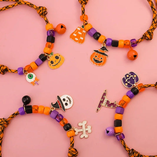 🎃 Halloween Beaded Pet Collar 🎀 Cute Festive Bell Necklace for Cats & Dogs