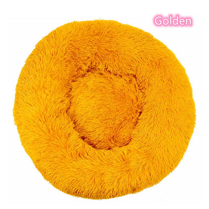 🛏️ Plush Donut Pet Bed 🐶🐱 Ultra-Soft & Washable Calming Bed for Cats and Dogs