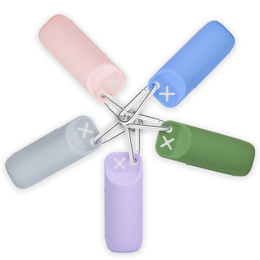 Silicone dog poop bag holder dispenser with hanging ring for portable pet waste storage
