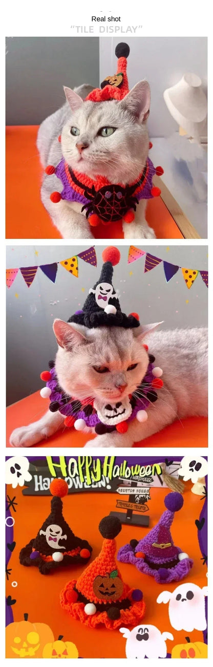Halloween Pet Hat 🎃 Hand-Knitted Witch Hat for Dogs & Cats